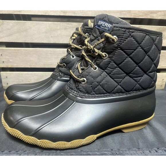 Sperry Top Sider Quilted Wool Ankle Boots Rain Duck Winter Boot‎ Women 6.5 - Picture 1 of 5